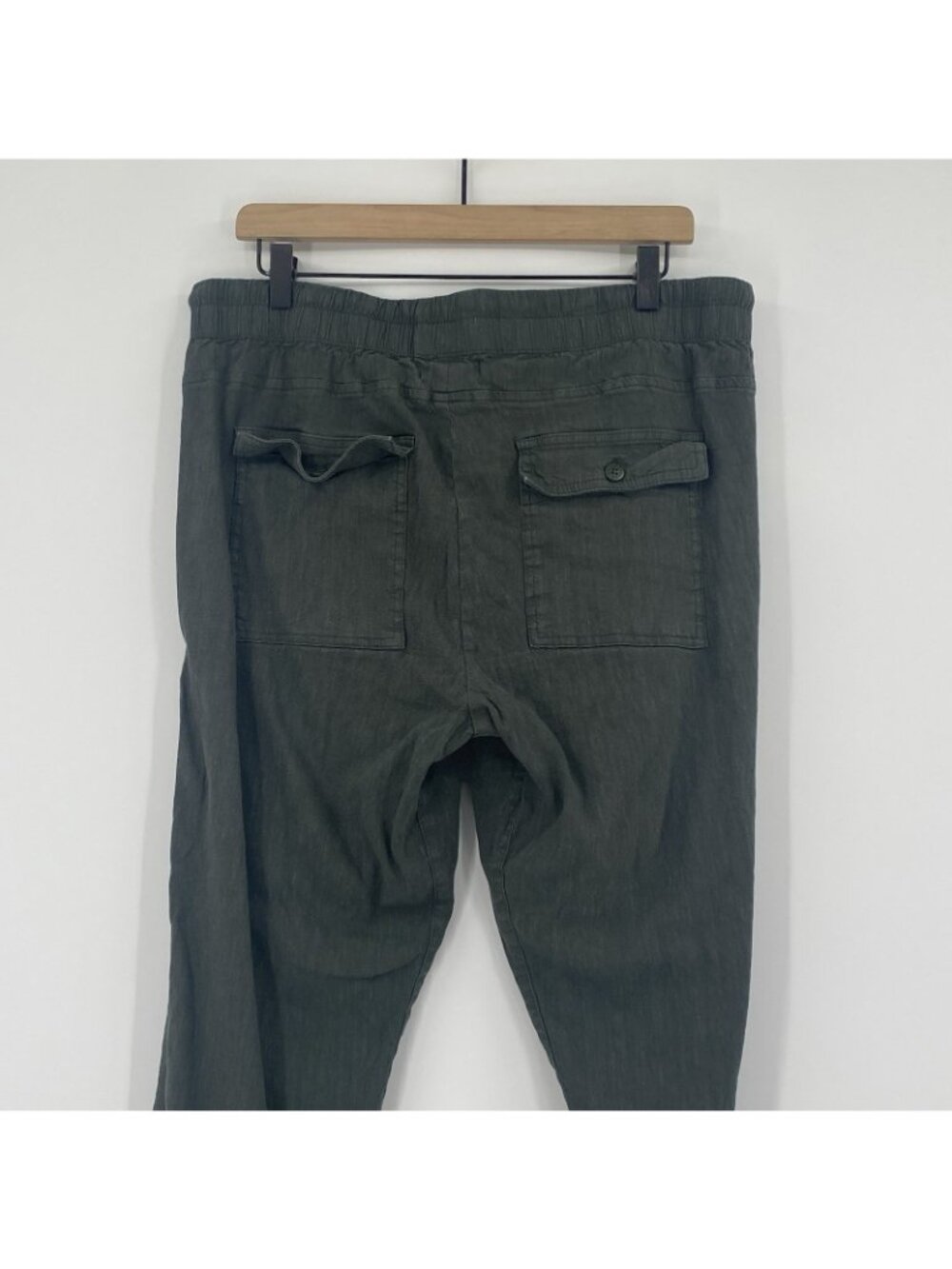 Kut From The Kloth Women's Size L Green Linen Blend Drawstring Pants - Picture 16 of 16